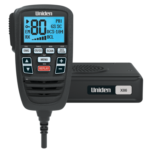 Uniden Mini Compact UHF CB Mobile with Remote Speaker Mic - X86