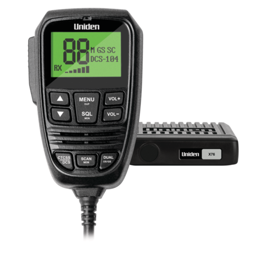 Uniden Mini Compact UHF CB Mobile w/ Remote, Speaker, Mic and LCD Display - X76
