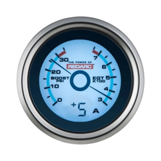 Redarc EGT & Boost Pressure 52mm Gauge With Optional Current Display