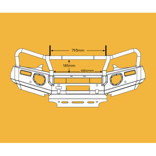 OXLEY Bull Bar Kit To Suit Isuzu D-MAX - FT23ID20V1K