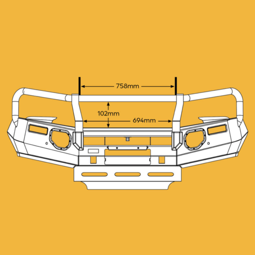 OXLEY Bull Bar Kit To Suit Toyota Hilux