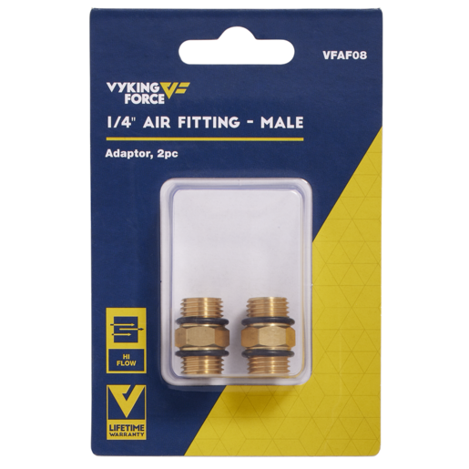 Vyking Force Air Fitting Male to Male 1/4" Thread - VFAF08