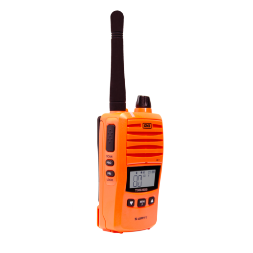 GME UHF CB Handheld Radio With Accessories Orange Twin Pack 5/1 Watt