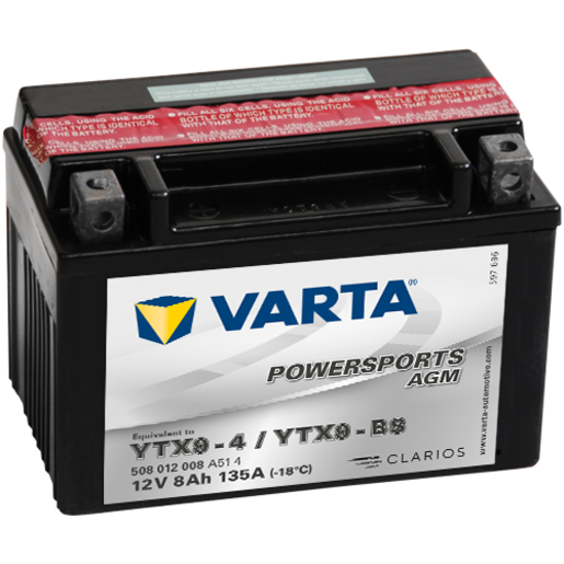 Varta 12V 115CCA RC Powersports AGM Motorcycle Battery - YT9B-BS