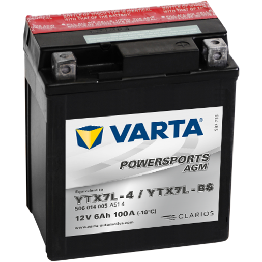 Varta Powersports AGM Battery - YTX7L-BS