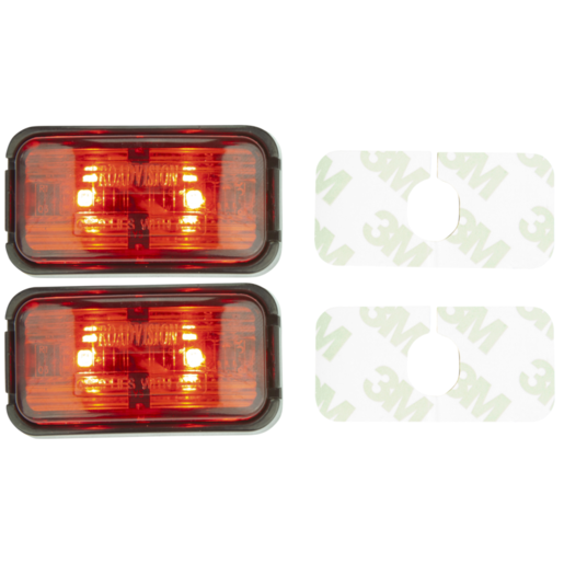 RoadVision LED Marker Lights Adhesive 2 Pack Red - BR7R2S