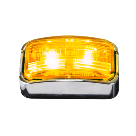 Roadvision Clearance Lamp Rectangle Amber Chrome Clear Lens - BR7AC