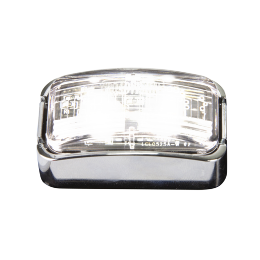 Roadvision LED White Clearance Lamp Clear Lens Chrome Base 10-30V - BR7WC