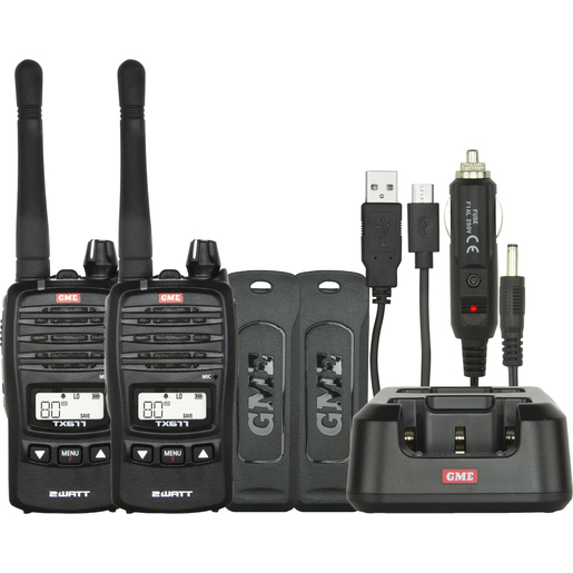 GME 2 Watt UHF CB Handheld Radio Twin Pack - TX677TP