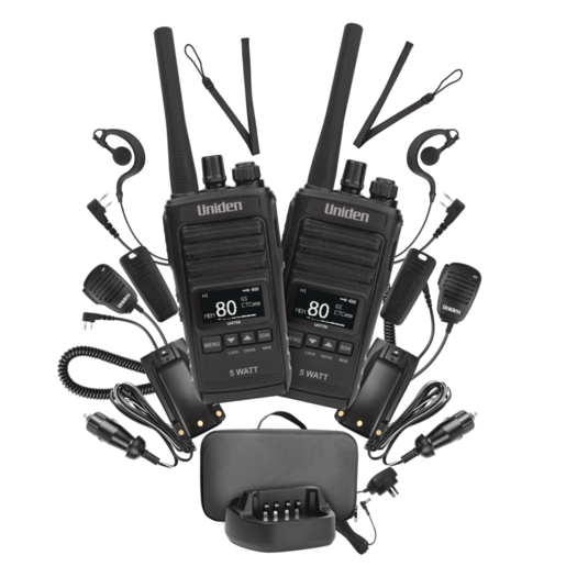 Uniden 5 Watt UHF CB Splashproof Handheld Radio Deluxe Pack - UH755DLX-2