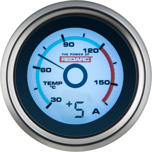 Redarc Single Temperature 52mm Gauge w/Optional Current Display - G52-TA