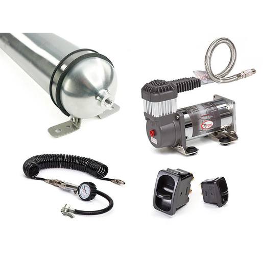 Airbag Man Dual Paddle Air Control Kit with Air Tank/Heavy Duty Compressor