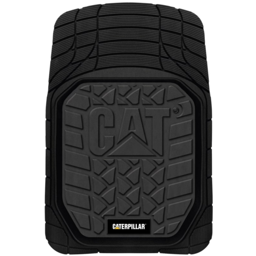 Caterpillar Heavy Duty Rubber Floor Mats Set of 2 Front Black - CMCATBLKFR