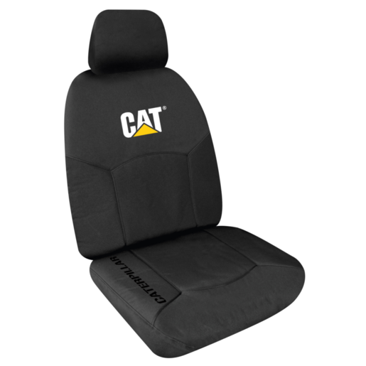Caterpillar Canvas Seat Covers Black Front Pair - CVCATBLK30