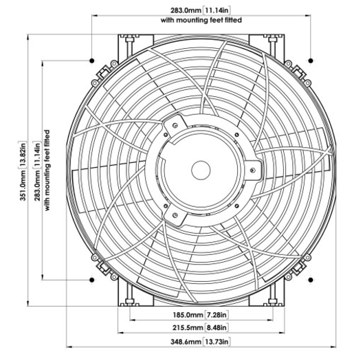 Davies Craig 14" High Power Thermatic Electric Fan 12V - 0107