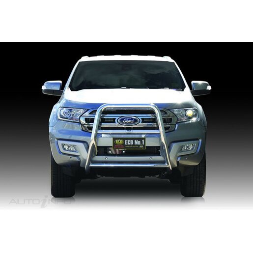 East Coast Bull Bars Big Tube  Bullbar Bar - With ECB bumper lights - ADR Compliant Silver Hammertone - EAF164SYZ