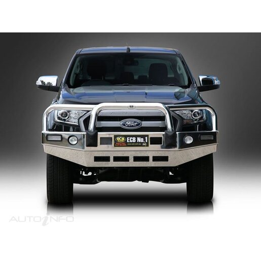 East Coast Bull Bars Big Tube  Bullbar Bar - With ECB bumper lights - ADR Compliant Silver Hammertone - EAF164SYZ