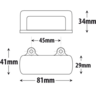 Roadvision LED 10-30V 6 LED Rectangle Surface Mount 81mm x 41mm - BR25B