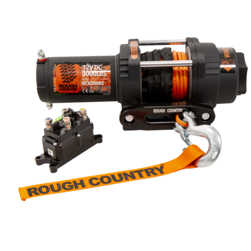 Rough Country 3000lbs Electric ATV Recovery Winch with Synthetic Rope - RCX3000S